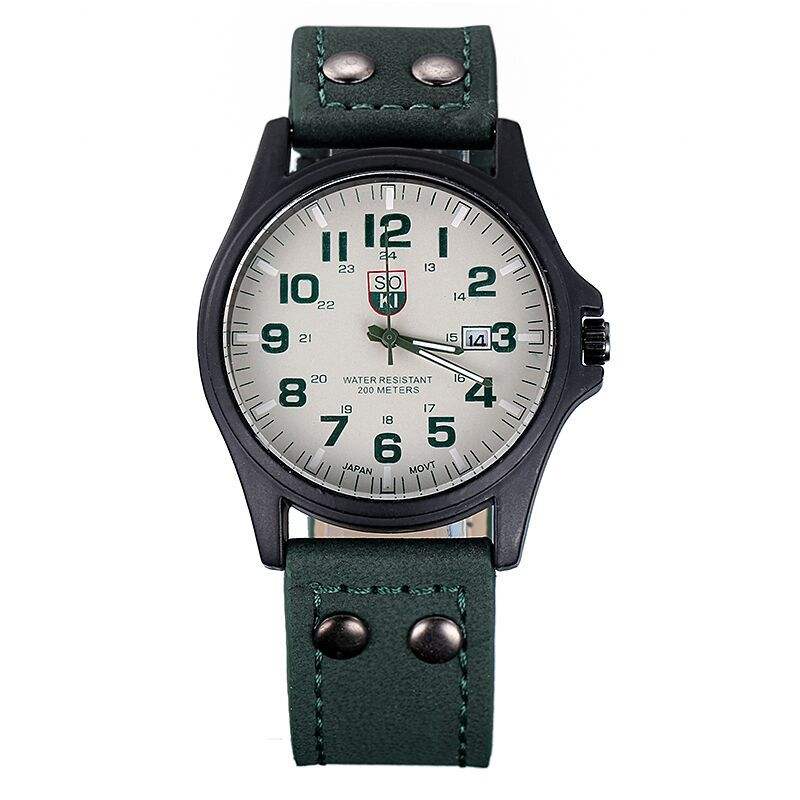 Factory Custom Logo New Men's Casual Quartz Watches Fashion Leather Strap Sports Style Calendar 40mm Dial Men Watches