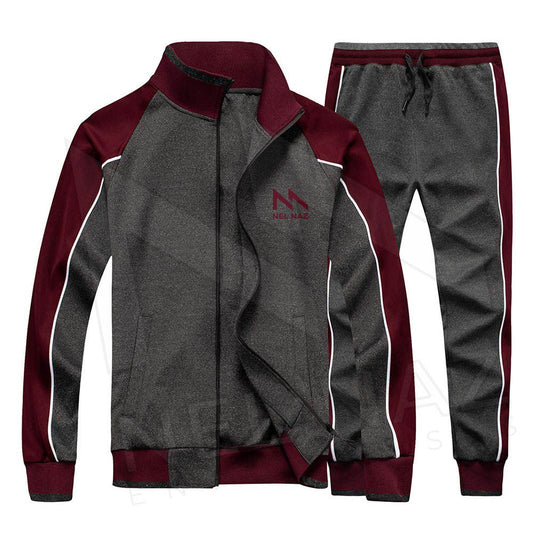 High Quality Pakistan Manufacturer Maroon and Gary Tracksuits Custom Logo Latest Style Top List Men's Tracksuits