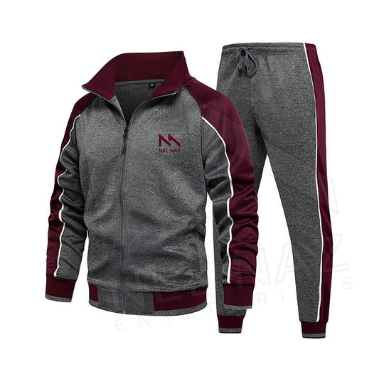 High Quality Pakistan Manufacturer Maroon and Gary Tracksuits Custom Logo Latest Style Top List Men's Tracksuits