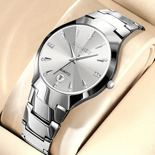 Hot Selling Waterproof Stainless Steel Business Luxury Men Watch Large Dial Date Display Wrist Quartz Watch for Men