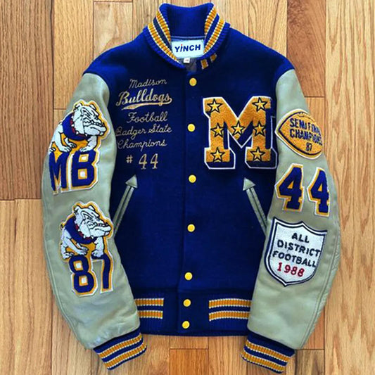 High Quality Varsity Jacket Winter Custom Logo Embroidery Design Men's Varsity Baseball Jacket Closure OEM Bomber Jacket