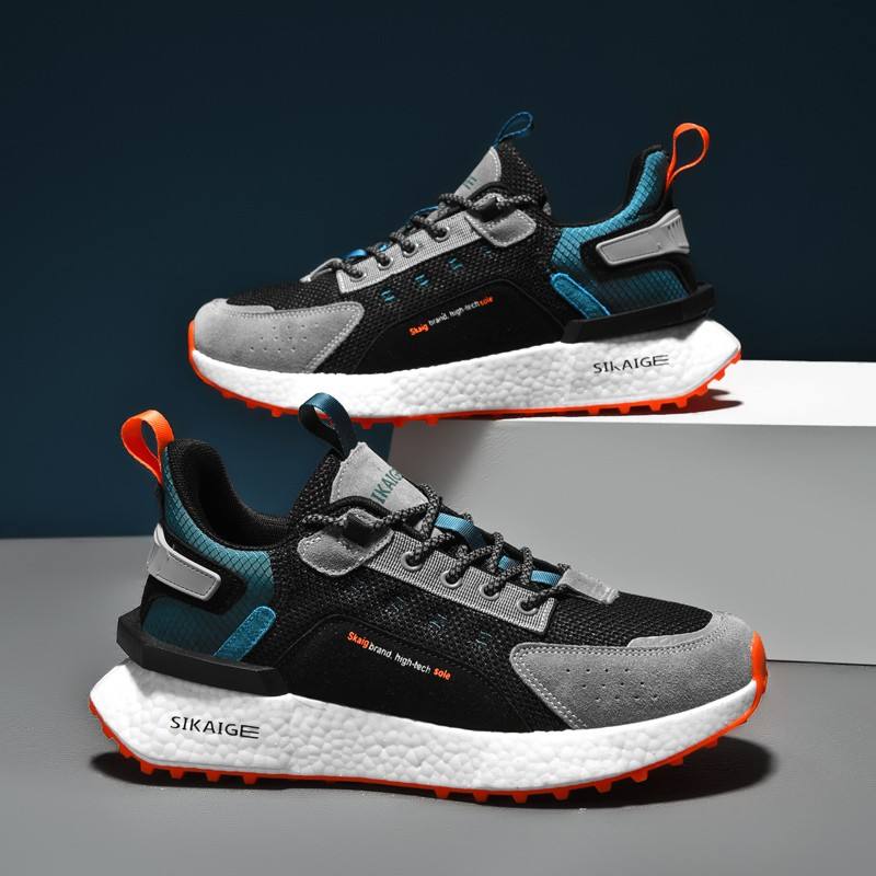 Custom Wholesale Mens Running Shoes Trendy Fashion Sneakers Breathable Mesh Summer Sports Footwear With Thick Sole Casual