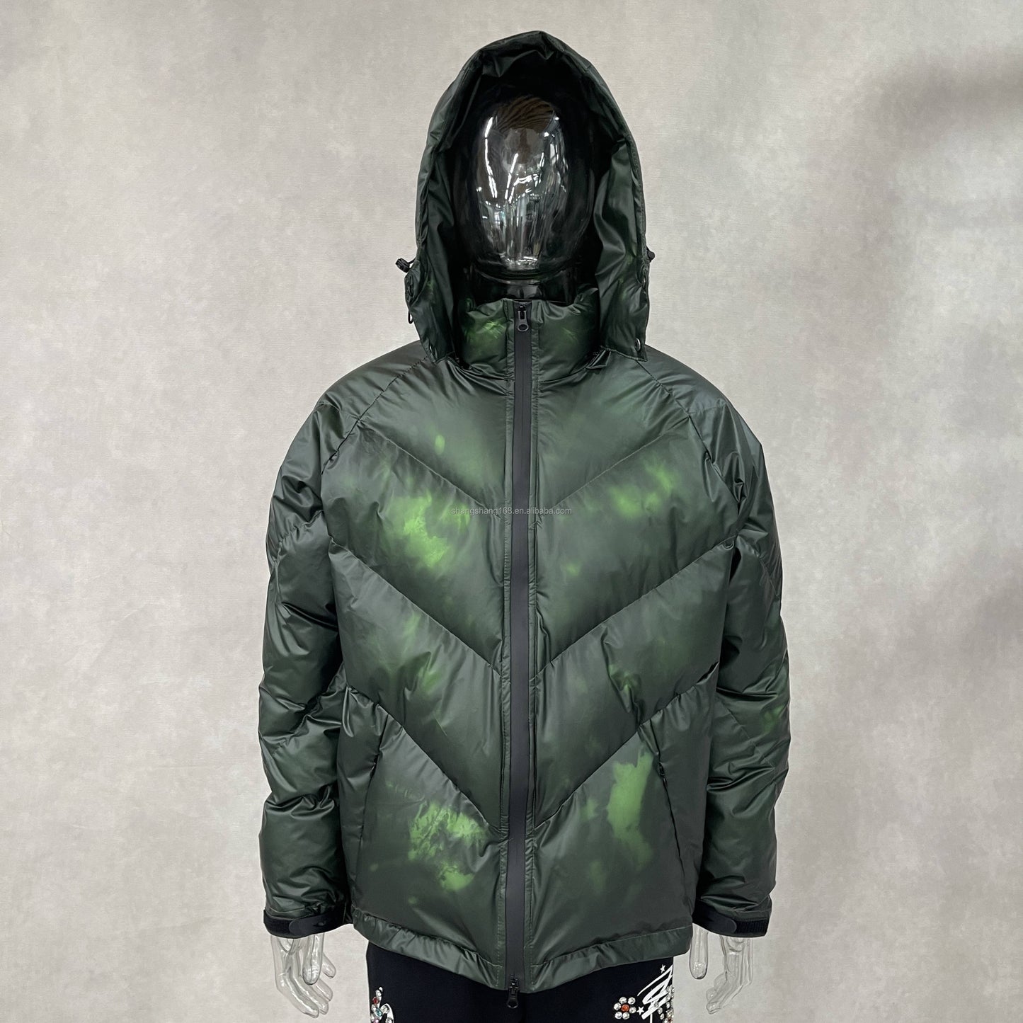 Customized Clothing Manufacturer Men's Winter Cardigan Streetwear Coat Heat Reactive PU Puffer Windbreaker Jacket for Men