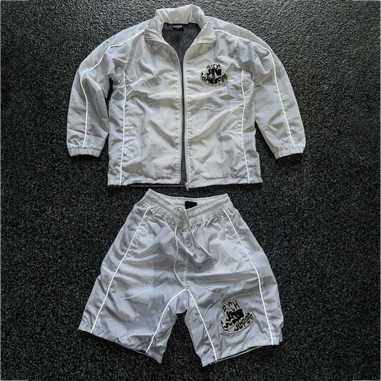 CY Wholesale Clothing  Shorts Tracksuit,Zip up Jogger Set,Nylon Mens Tracksuit